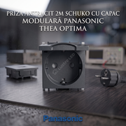 Priza Antracit 2M SCHUKO cu Capac Modulara Panasonic Thea Optima