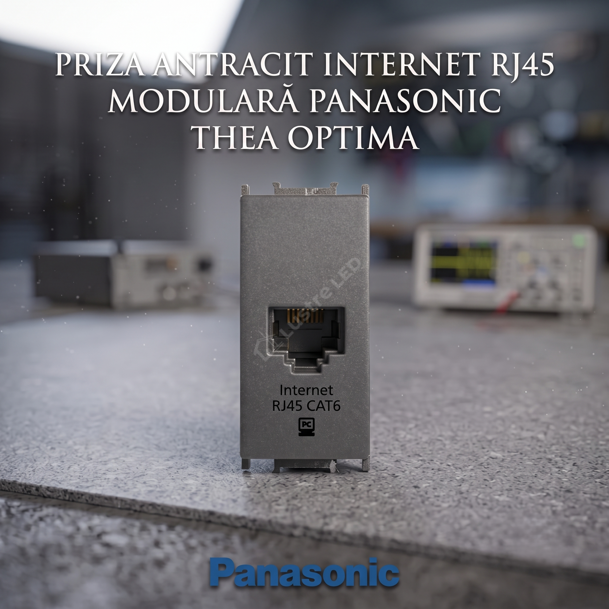 Priza Antracit Internet RJ45 CAT6 Modulara Panasonic Thea Optima