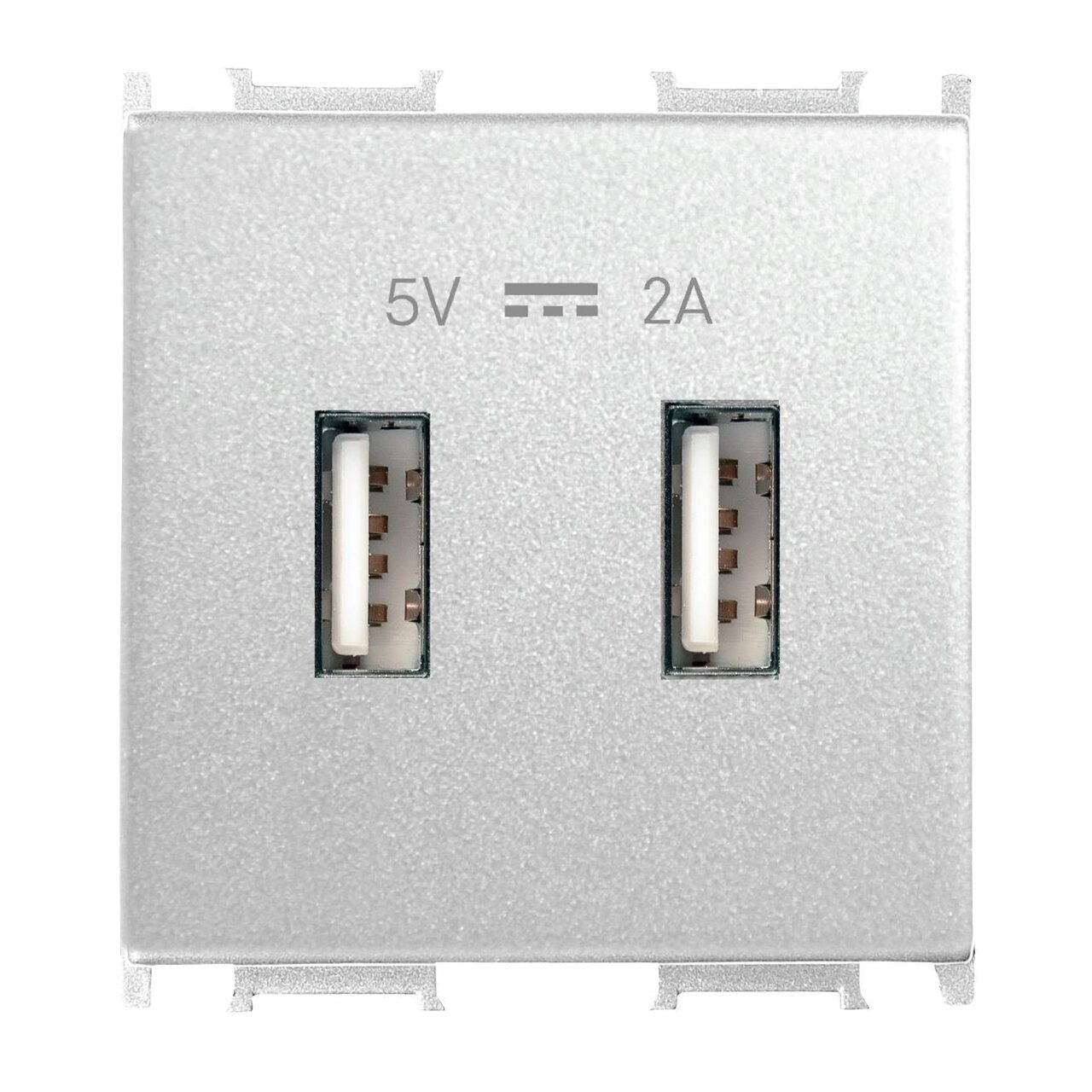 Priza Argintie 2M USB TIP A 5V-2A Modulara Panasonic Thea Optima