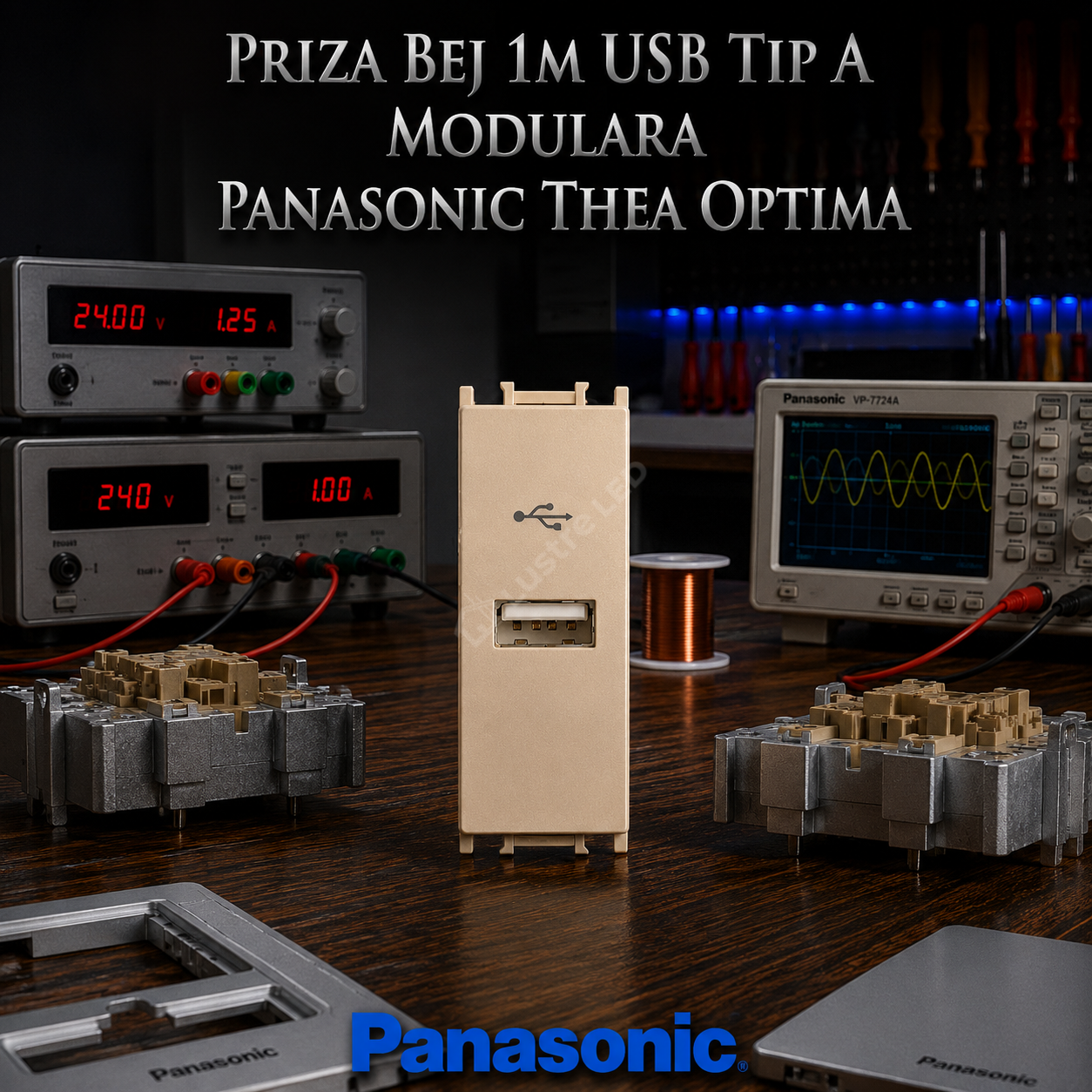 Priza Bej 1M USB TIP A Modulara Panasonic Thea Optima