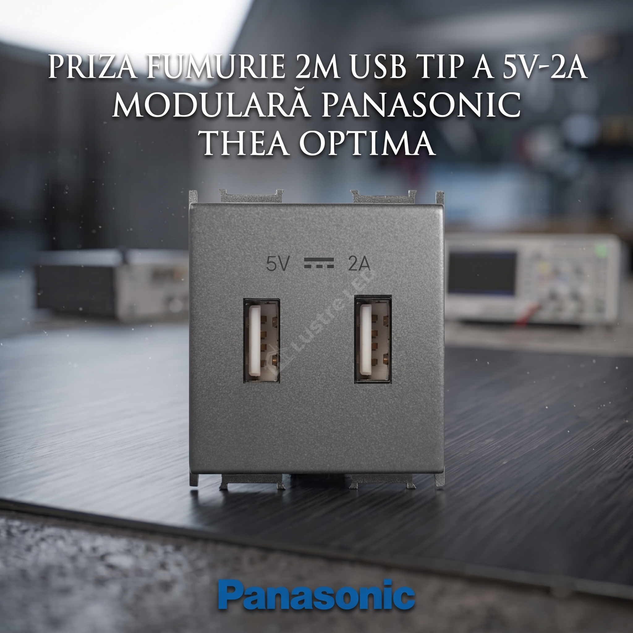 Priza Fumurie 2M USB TIP A 5V-2A Modulara Panasonic Thea Optima