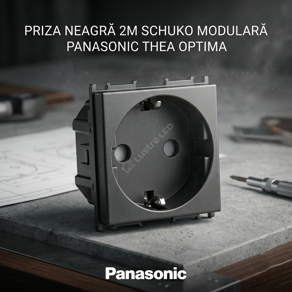 Priza Neagra 2M SCHUKO Modulara Panasonic Thea Optima