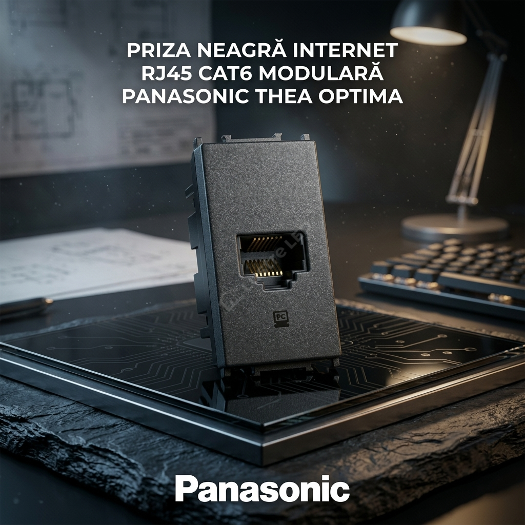 Priza Neagra Internet RJ45 CAT6 Modulara Panasonic Thea Optima