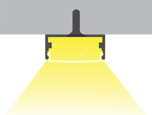Profil Aluminiu Aplicat 17.4mm Dispersor Mat 2 Metri