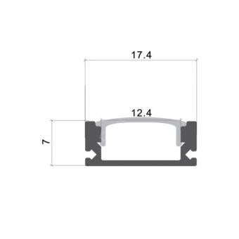 Profil Banda LED Aplicat Negru Dispersor Alb Mat 2M PROFIL APLICAT / NEAGRA LED Strips