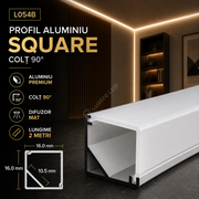 Profil Aluminiu Aplicat Square Tip L - Colt 90 Grade 2 Metri