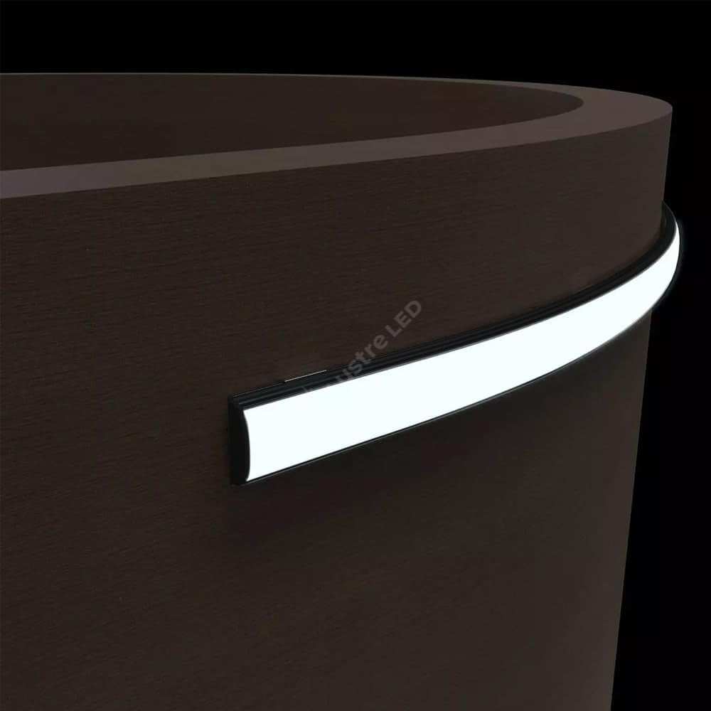 Profil Aluminiu Flexibil Negru Dispersor Mat 2 Metri