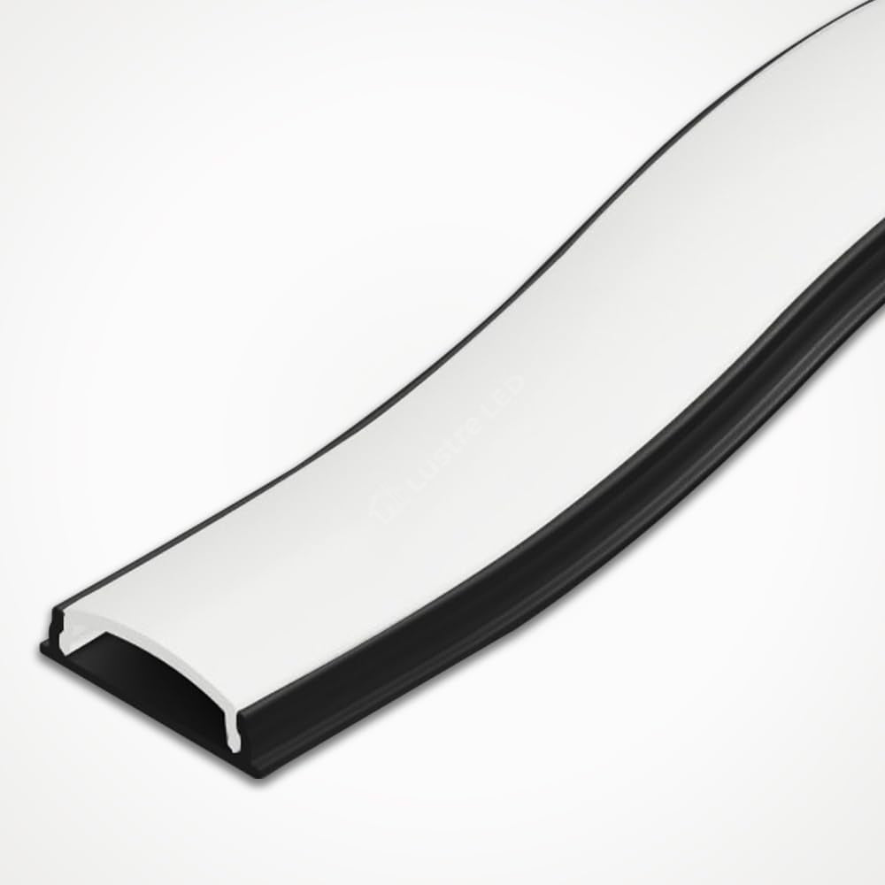 Profil Aluminiu Flexibil Negru Dispersor Mat 2 Metri