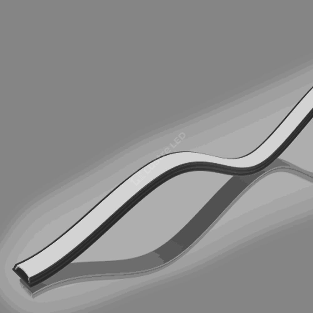 Profil Aluminiu Flexibil Negru Dispersor Mat 2 Metri