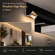 Profil Aluminiu Incastrabil Shadow Gap Negru, 2 Metri