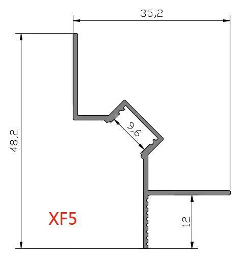 Profil Aluminiu Incastrabil Shadow Gap Negru, 2 Metri