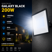 Proiector LED 200W Galaxy Black IP65 18000lm