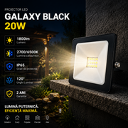 Proiector LED 20W Galaxy Black IP65 1800lm