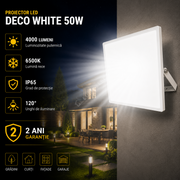 Proiector LED 50W Deco White IP65 4000lm 6500K