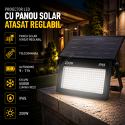 Proiector LED cu Panou Solar Atasat Reglabil 1900lm, IP65, 6500K Telecomanda