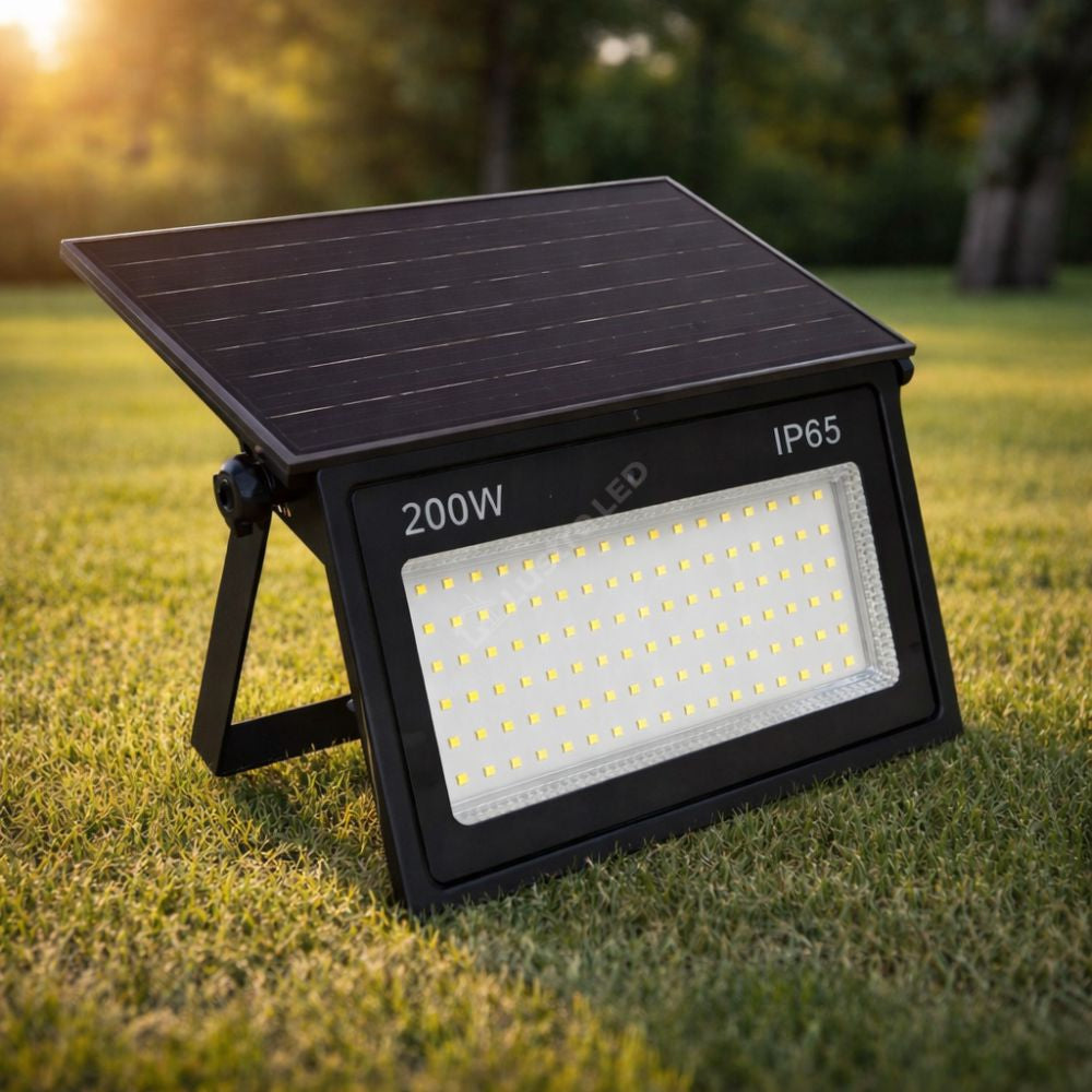 Proiector LED cu Panou Solar Atasat Reglabil 1900lm, IP65, 6500K Telecomanda