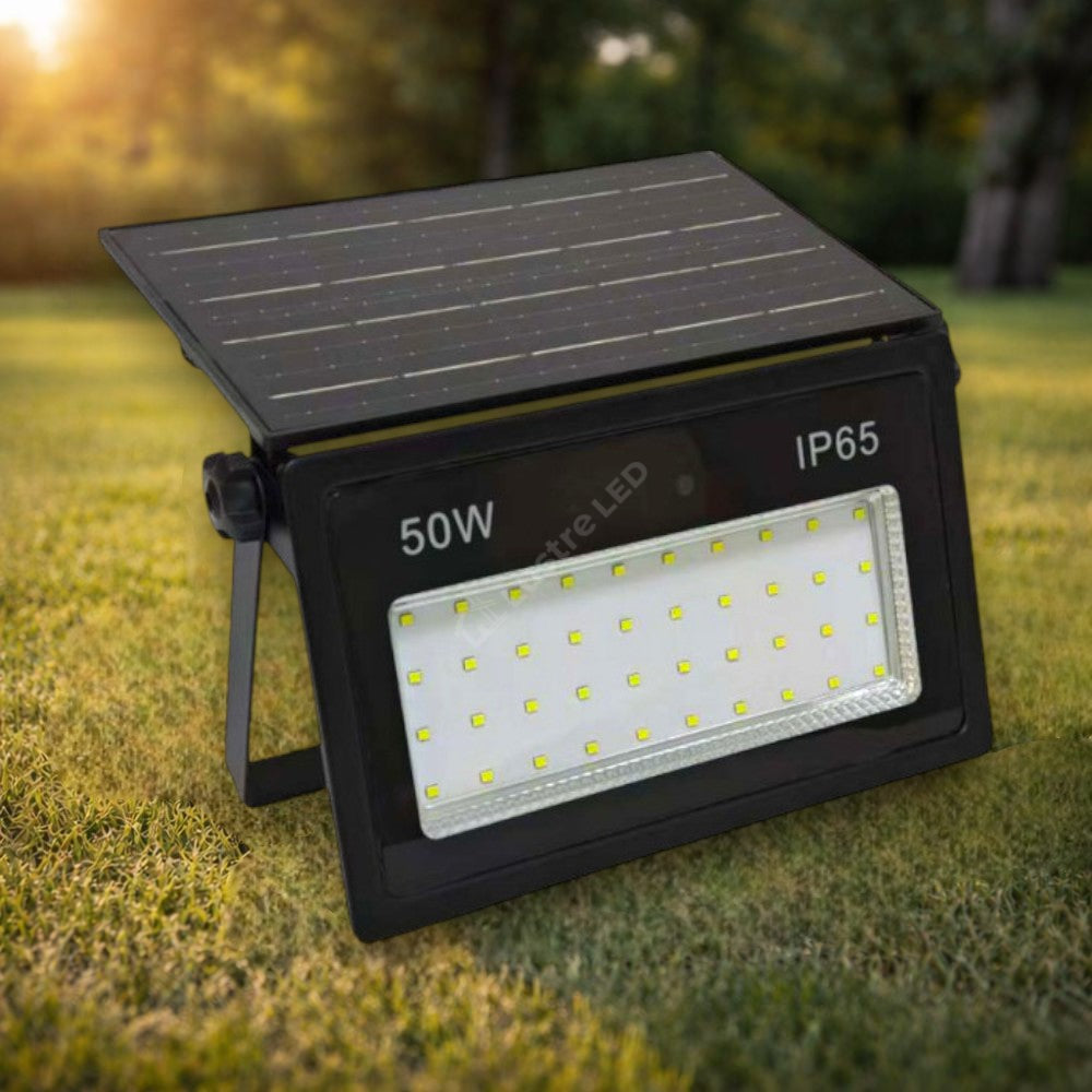Proiector LED cu Panou Solar Atasat Reglabil 700lm, IP65, 6500K Telecomanda