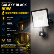 Proiector LED cu Senzor 50W Galaxy Black IP65 4500lm