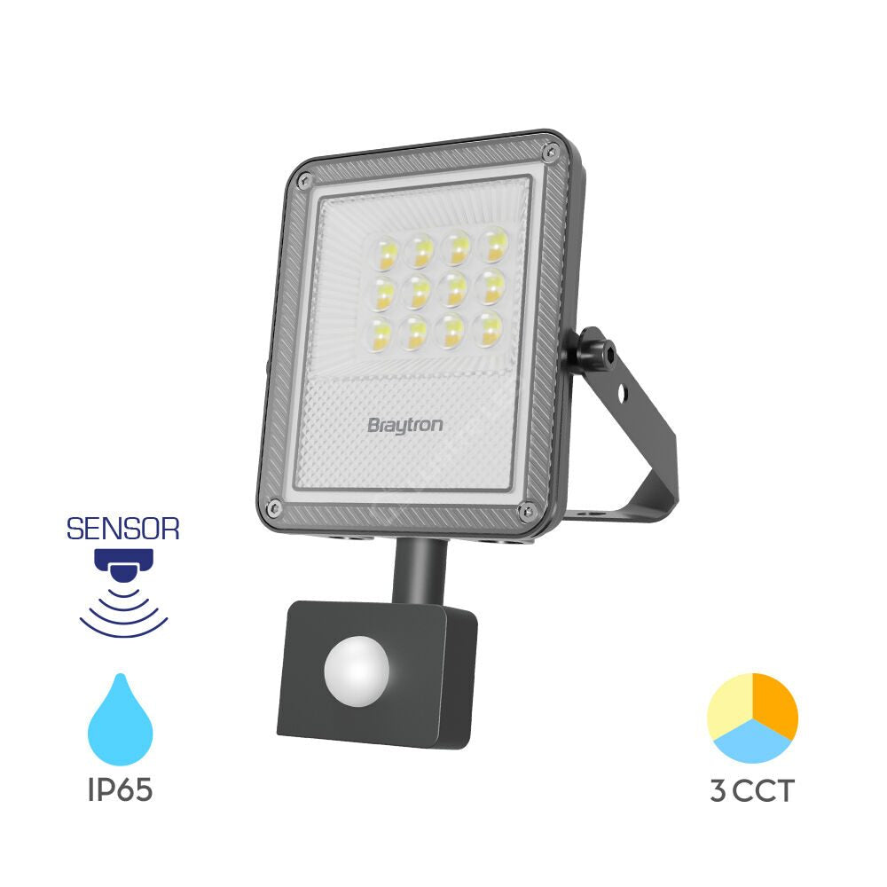 Proiector LED FLOOD Grey 20W IP54 2200lm cu Senzor CCT