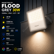 Proiector LED FLOOD Grey 30W IP65 3300lm CCT