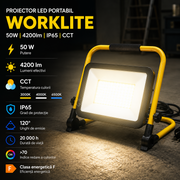 Proiector LED Portabil WORKLITE 50W 4700lm IP65 CCT