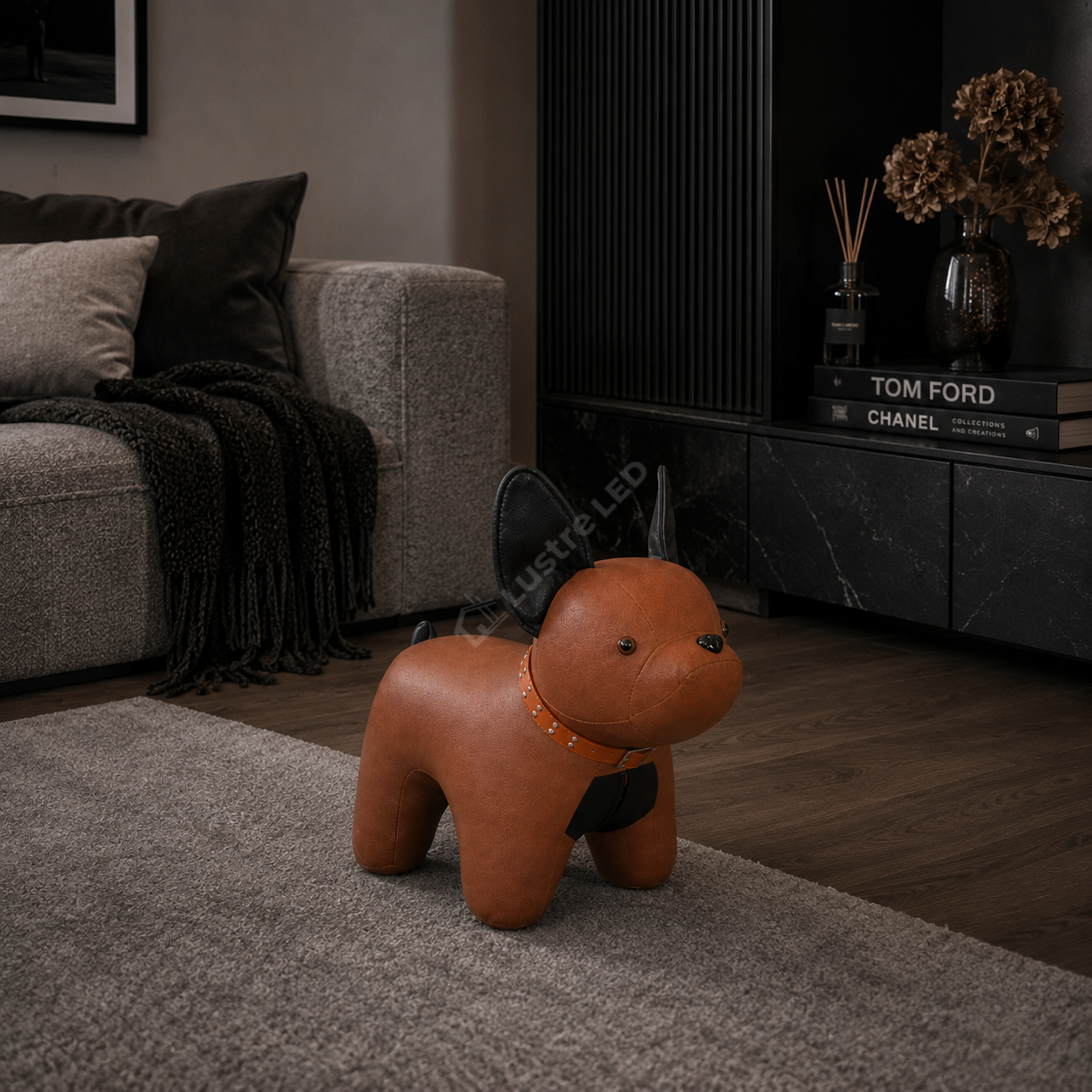 Scaun Decorativ BULLDOG Brown 70CM