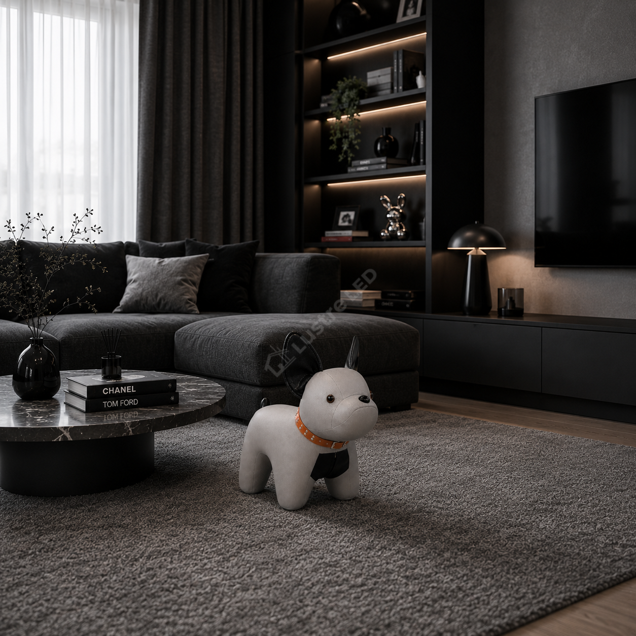 Scaun Decorativ BULLDOG Grey 70CM