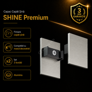 Set 2x Capat Terminal pentru Sina Magnetica cu Masca Decorativa SHINE TRACK Dark Nickel Premium