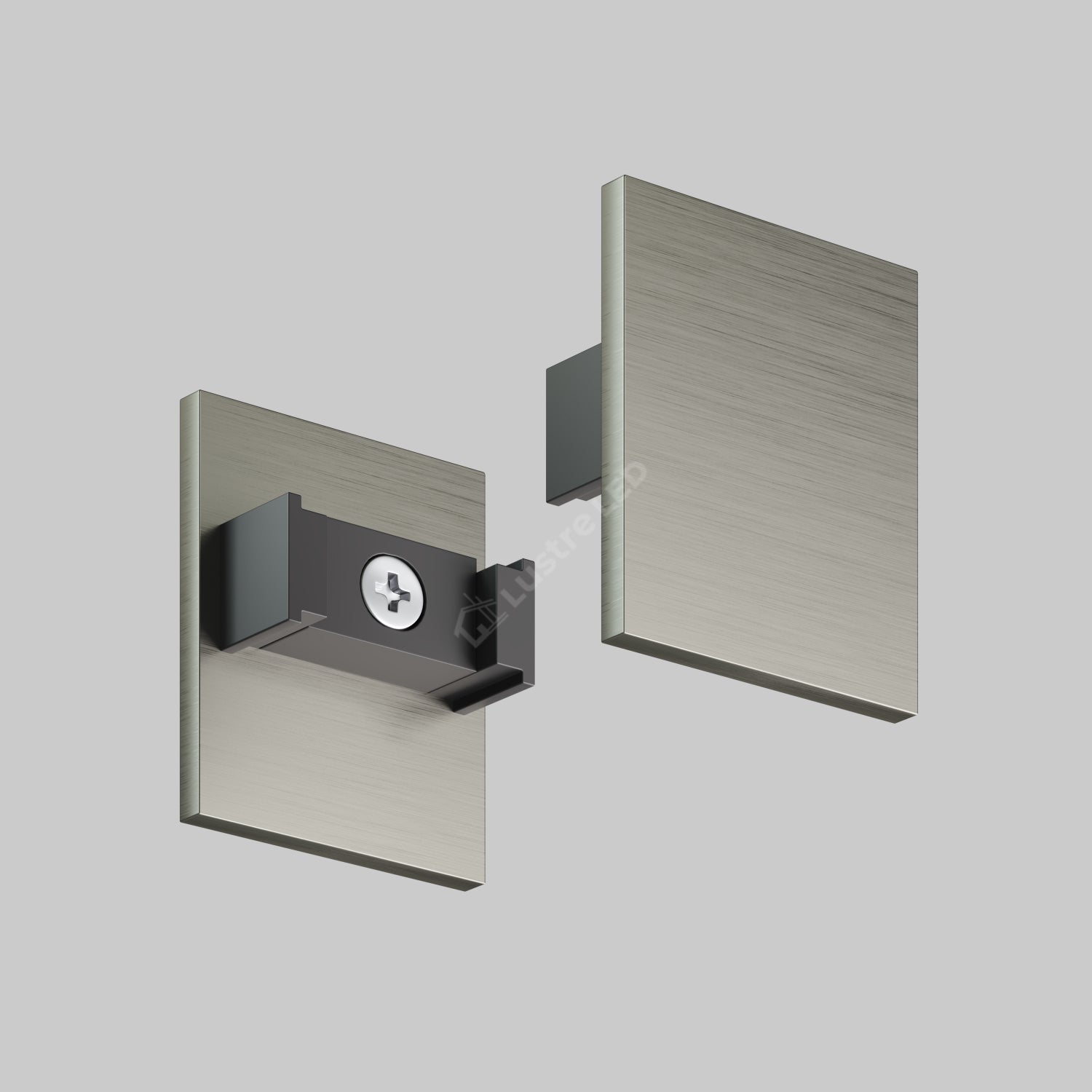 Set 2x Capat Terminal pentru Sina Magnetica cu Masca Decorativa SHINE TRACK Dark Nickel Premium