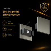 Set 2x Capat Terminal pentru Sina Magnetica fara Masca Decorativa SHINE TRACK Dark Nickel Premium