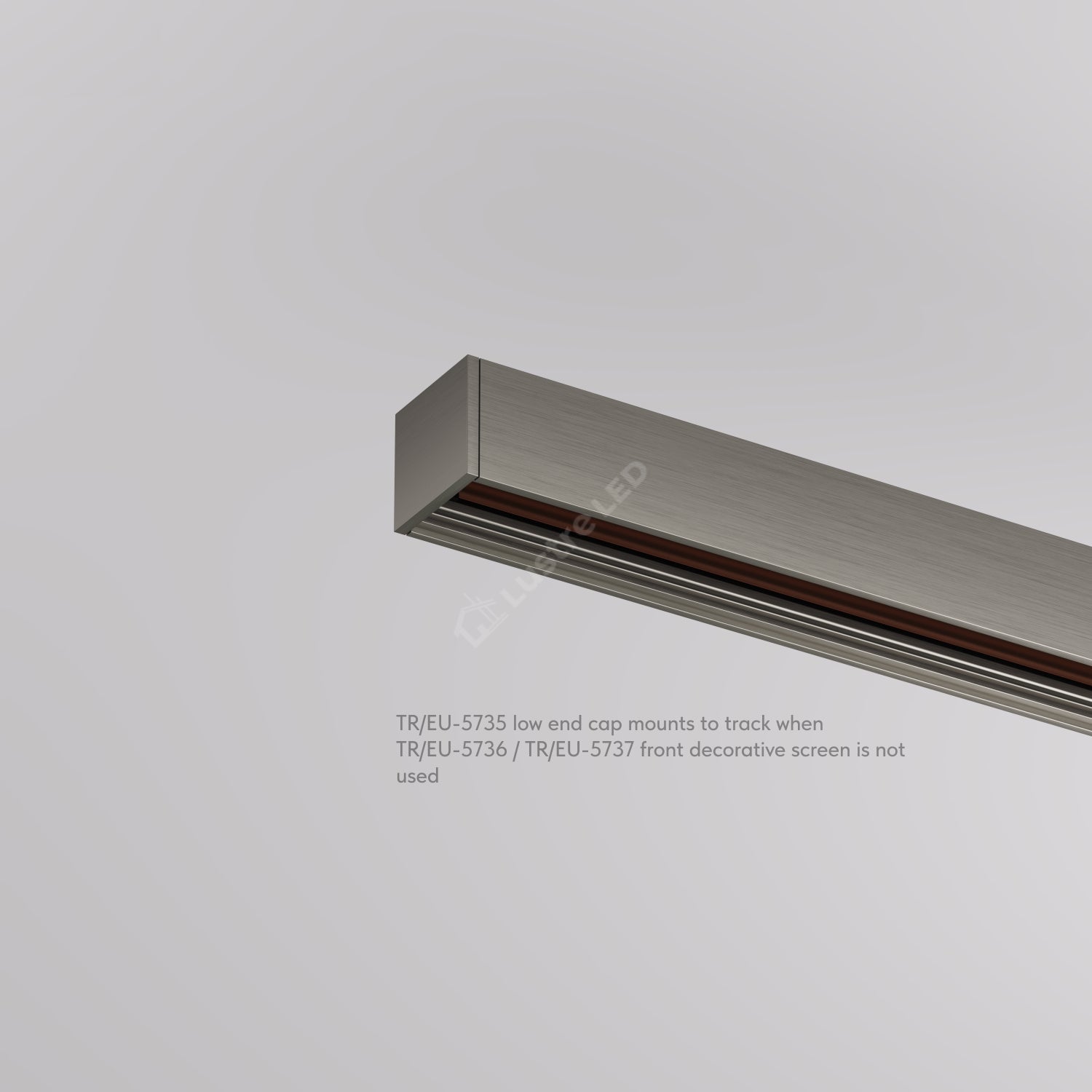 Set 2x Capat Terminal pentru Sina Magnetica fara Masca Decorativa SHINE TRACK Dark Nickel Premium