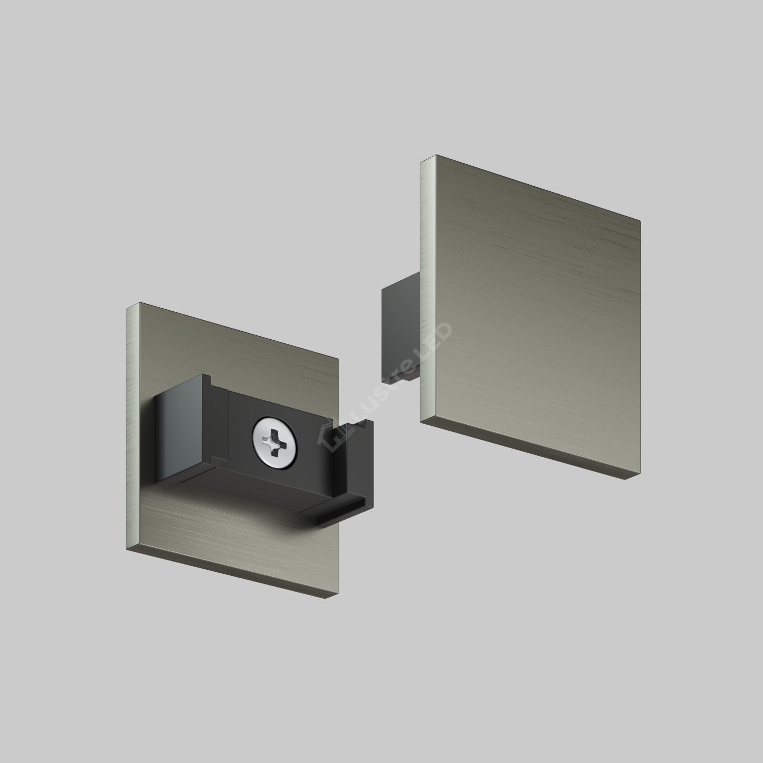 Set 2x Capat Terminal pentru Sina Magnetica fara Masca Decorativa SHINE TRACK Dark Nickel Premium