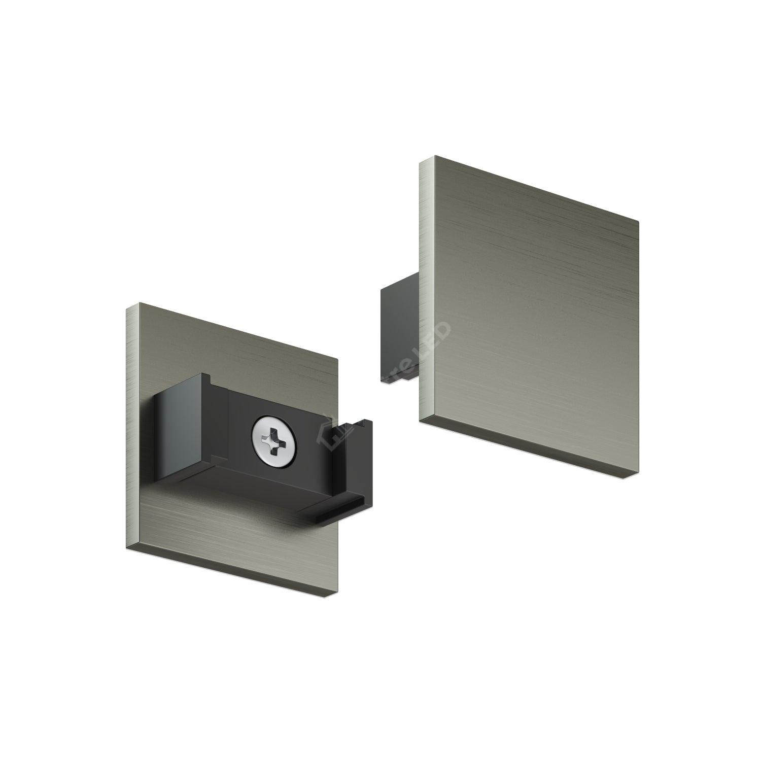 Set 2x Capat Terminal pentru Sina Magnetica fara Masca Decorativa SHINE TRACK Dark Nickel Premium