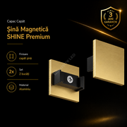 Set 2x Capat Terminal pentru Sina Magnetica fara Masca Decorativa SHINE TRACK Gold Premium