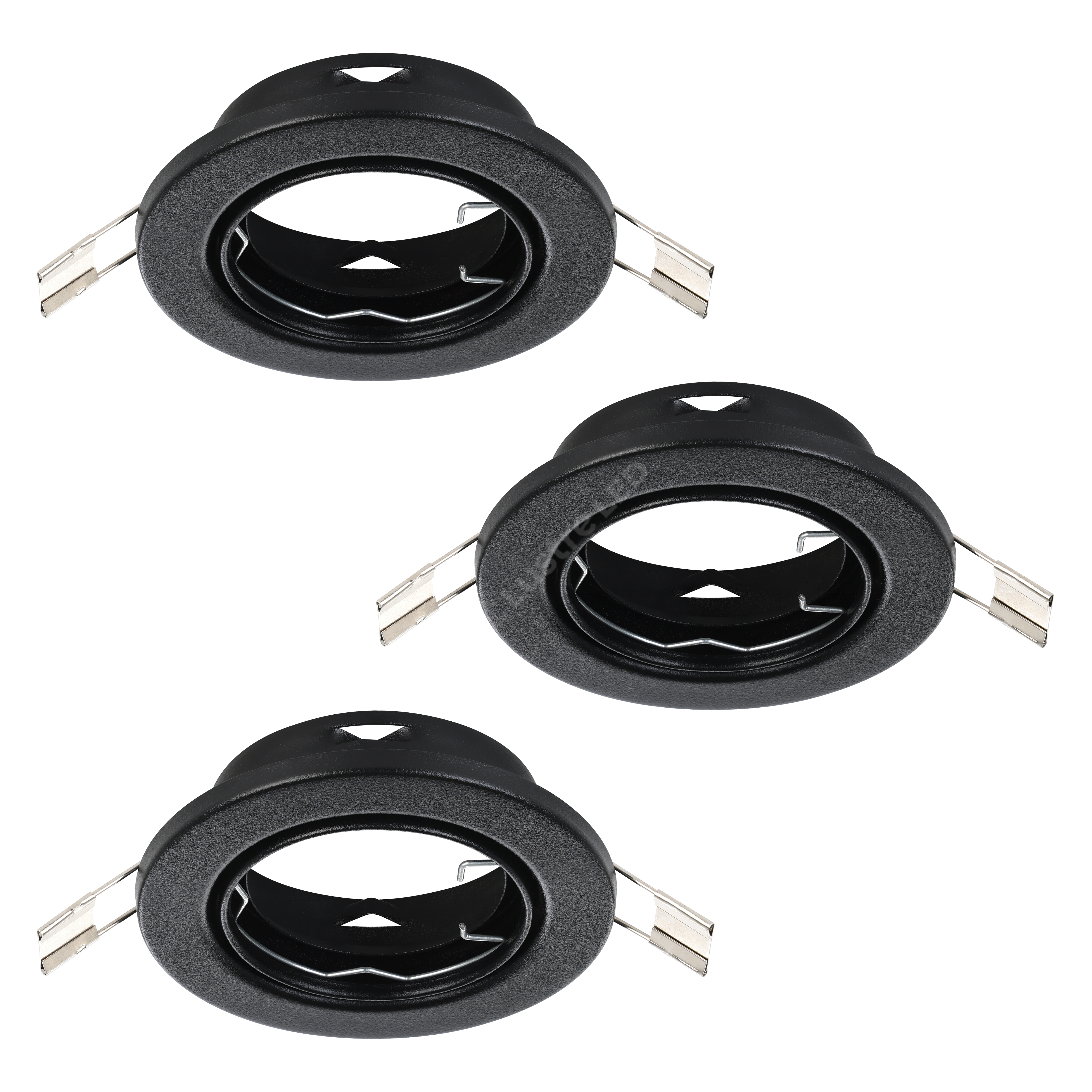 Set 3 Spoturi Agulo EGLO / Rotund / Negru / ⌀86mm / Incastrabil