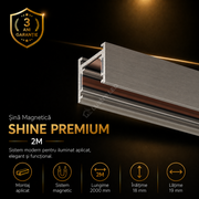 Sina Magnetica SHINE BASE TRACK Dark Nickel Premium 200CM