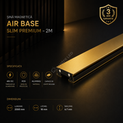 Șină Magnetică Slim AIR BASE Gold Premium 200CM