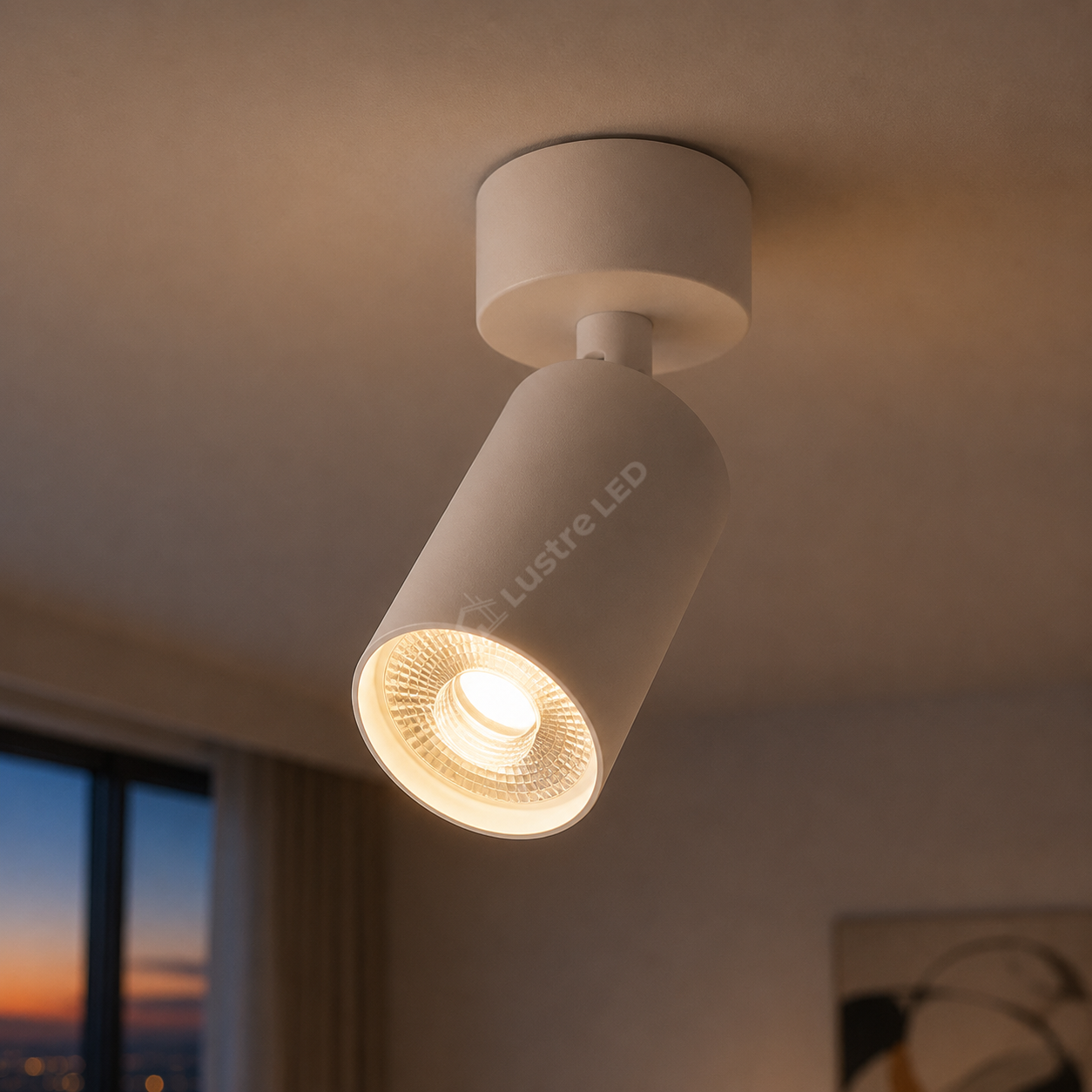 Spot Aplicat Orientabil Rotund Alb Dulie GU10 Ø60x130mm