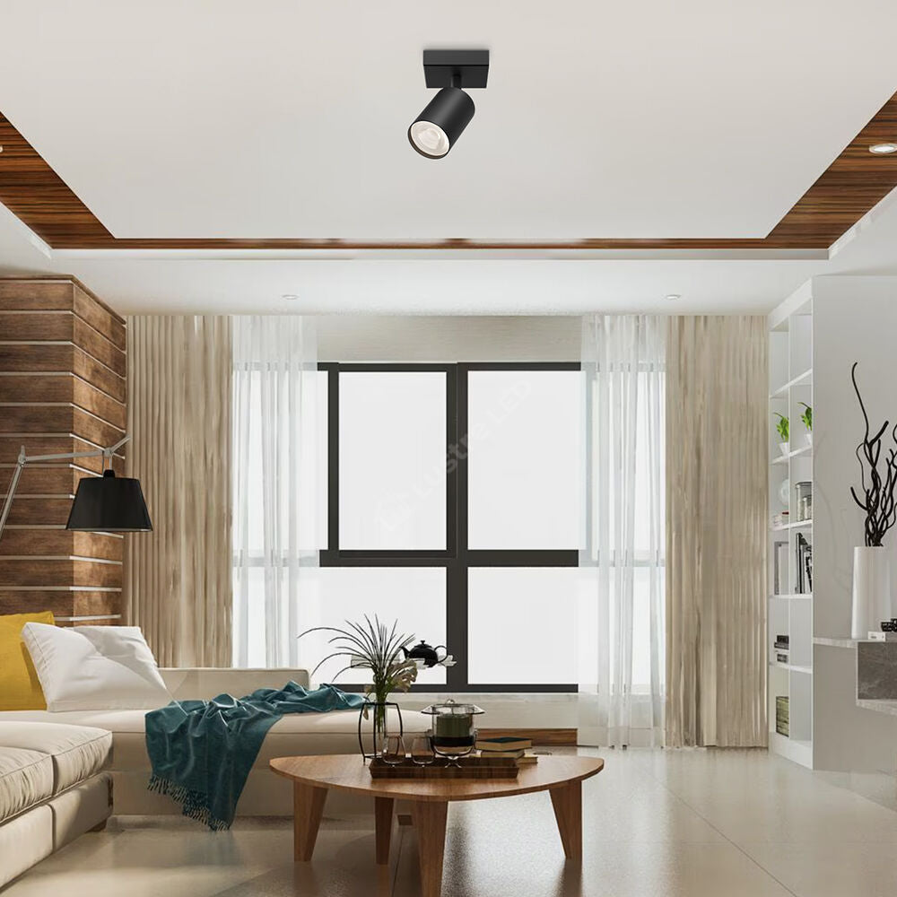 Spot Aplicat Orientabil Rotund Negru Dulie GU10 Ø55x120mm led ceiling light