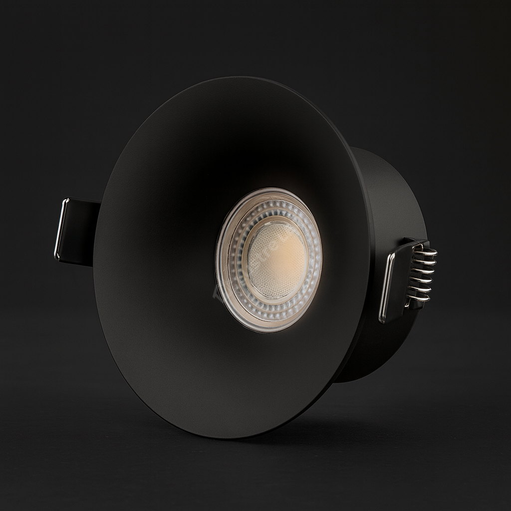 Spot COB LED 7W Rotund Negru / ⌀65mm / Incastrabil / Lumina Calda
