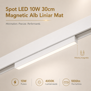 Spot LED 10W 30cm Magnetic Alb Liniar Mat