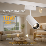 Spot LED 10W Magnetic Alb Cilindru