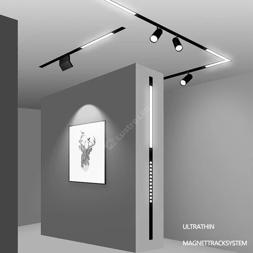 Spot Led 12W 22Cm Magnetic Liniar Smart Cct Negru Telecomanda Track Light
