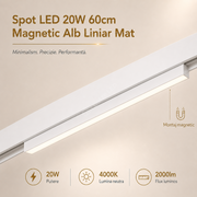 Spot LED 20W 60cm Magnetic Alb Liniar Mat