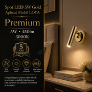 Spot LED 5W Gold Aplicat Mobil Kinkiet LOYA