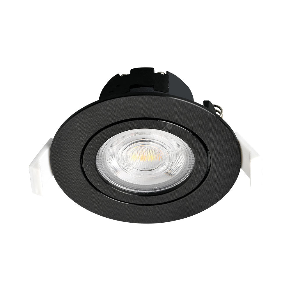 Spot Led 7W Incastrabil Orientabil Negru Cct Cu 3 Lumini Echivalent 60W Led Spot Light