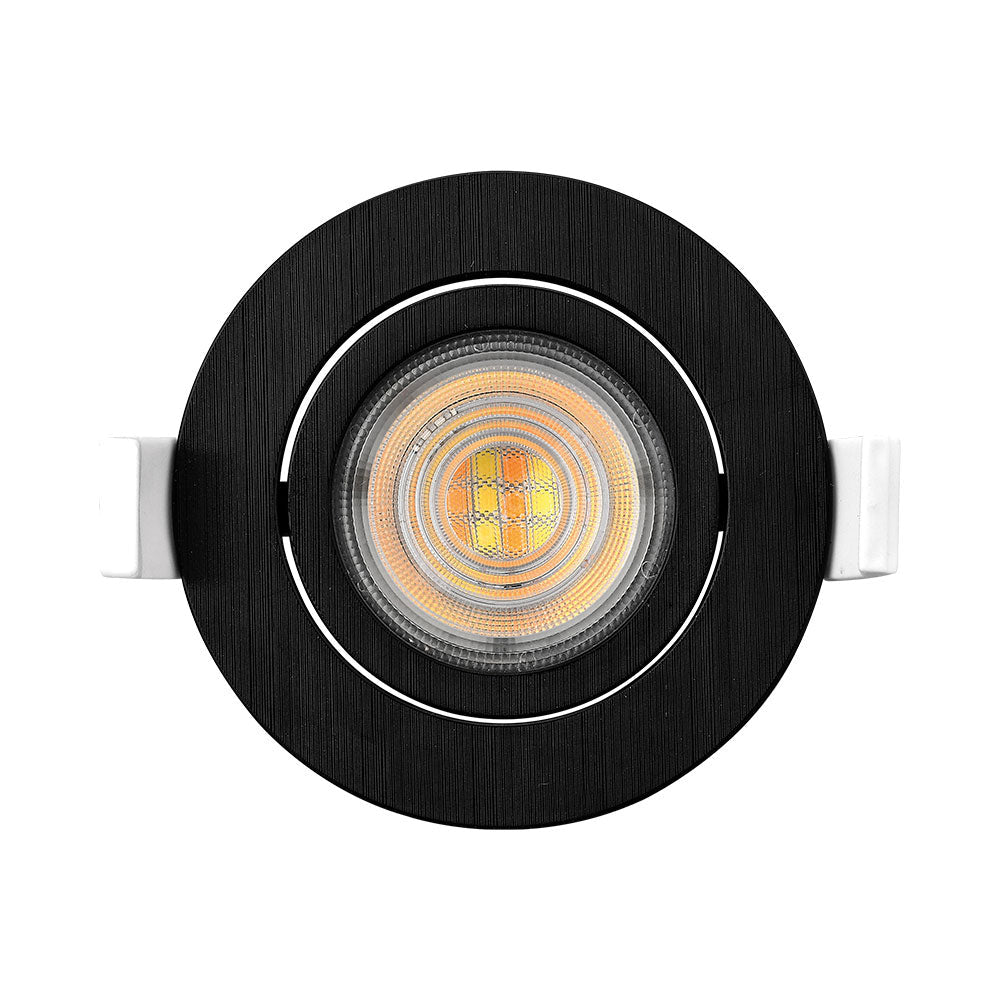 Spot Led 7W Incastrabil Orientabil Negru Cct Cu 3 Lumini Echivalent 60W Led Spot Light
