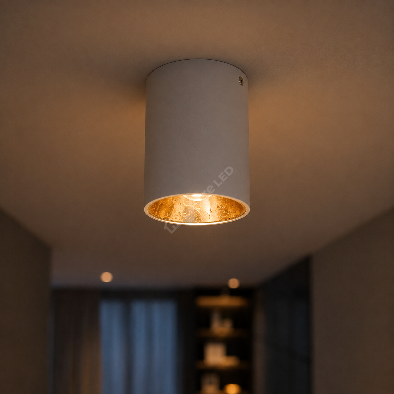 Spot LED Aplicat Rotund POLASSO Alb & Auriu ⌀100mm 3000K