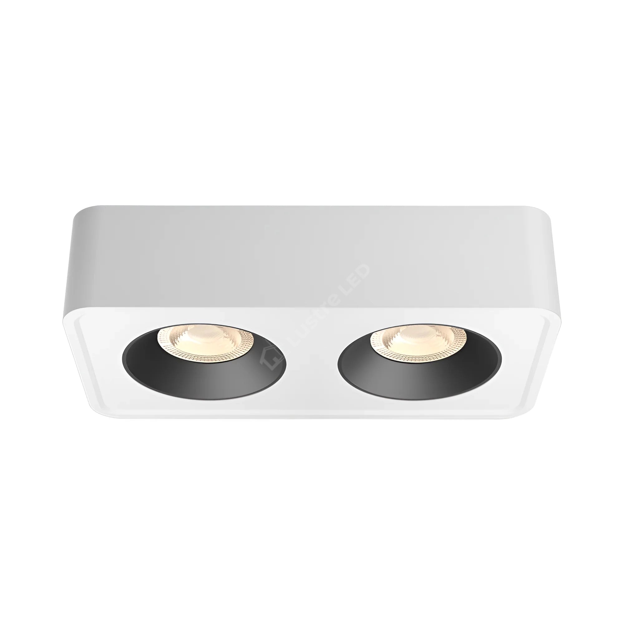 Spot LED Dublu Aplicat Patrat 3CCT Gata White & Black L197 x l98CM