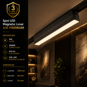 Spot LED Magnetic AIR LINEAR Black Premium 9W 23CM | CRI≥90 | 3000K